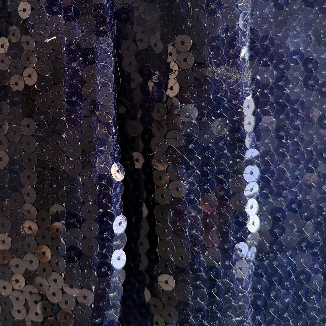 Gleaming Royal Iris Sequins on Polyester Chiffon
