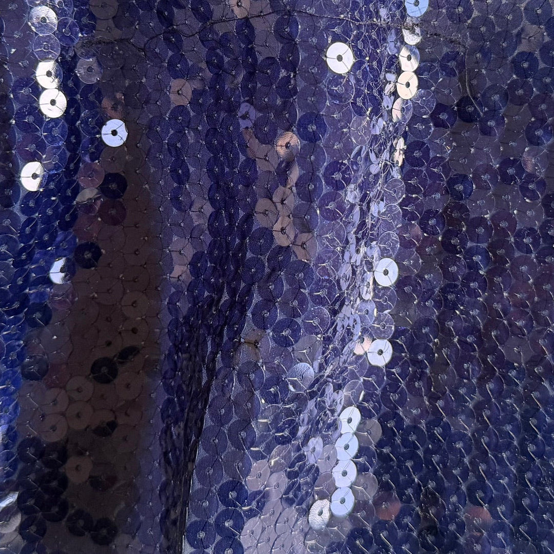 Gleaming Royal Iris Sequins on Polyester Chiffon