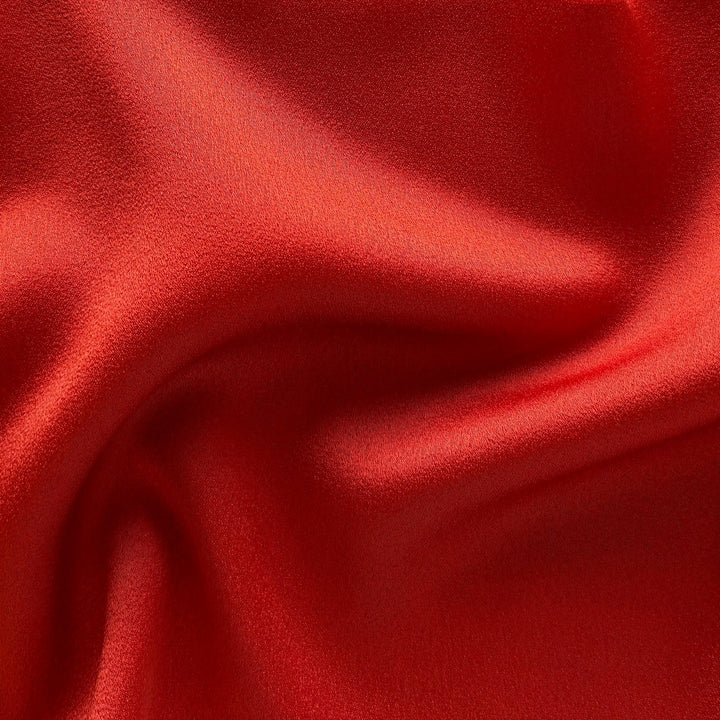 High-End Vivid Persimmon Reversible Rayon Viscose Satin/Crepe (Made in Italy)