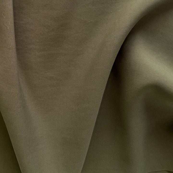Mid-Weight Dull Olive Sueded Rayon Viscose Blend Challis (Made in Italy)