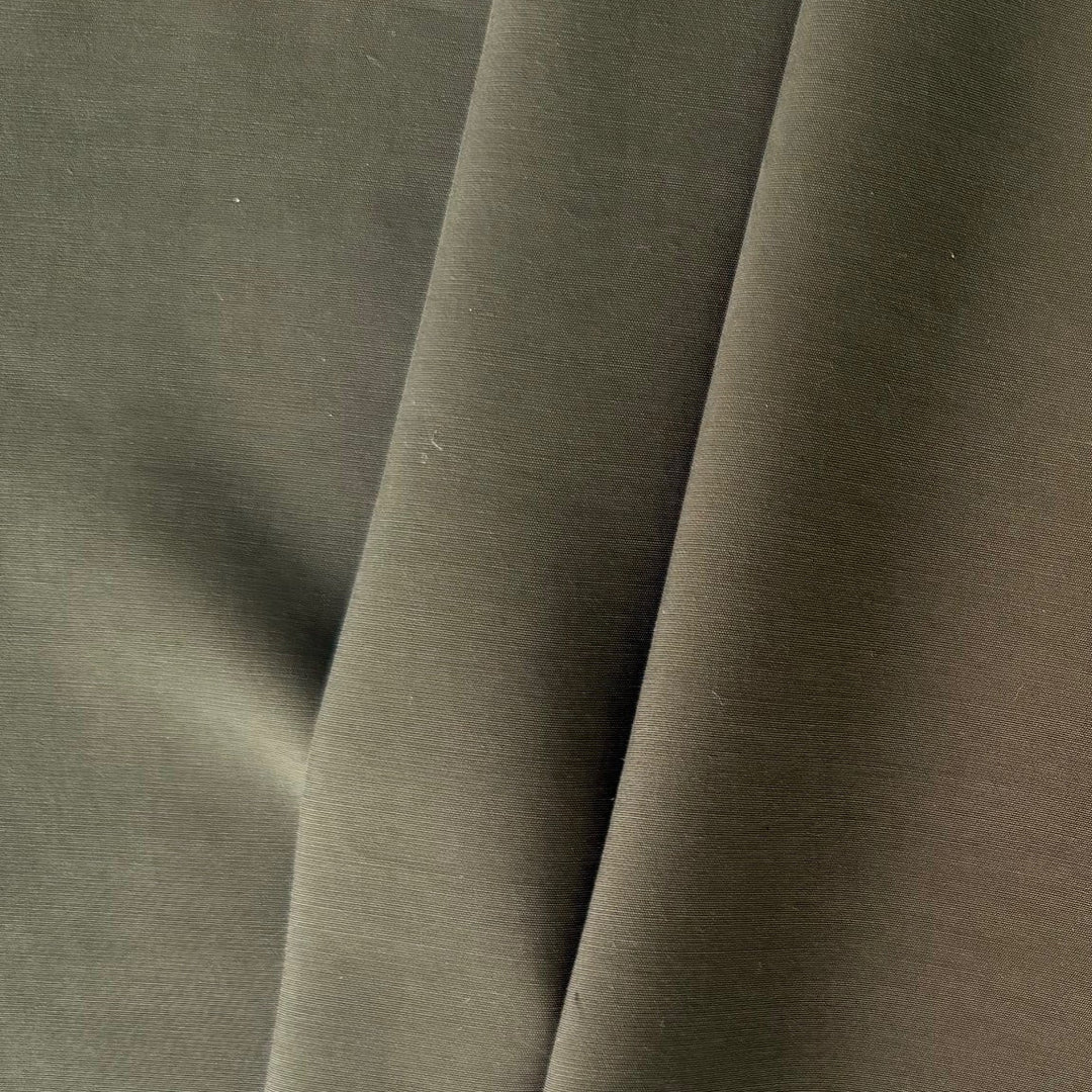 Mid-Weight Dull Olive Sueded Rayon Viscose Blend Challis (Made in Italy)