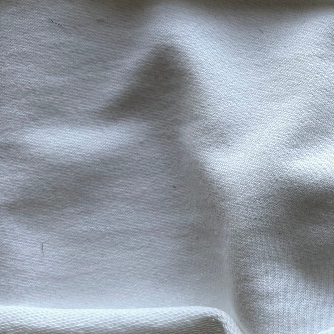 Lighter-Weight Bright White Cotton French Terry Knit (Made in Canada)