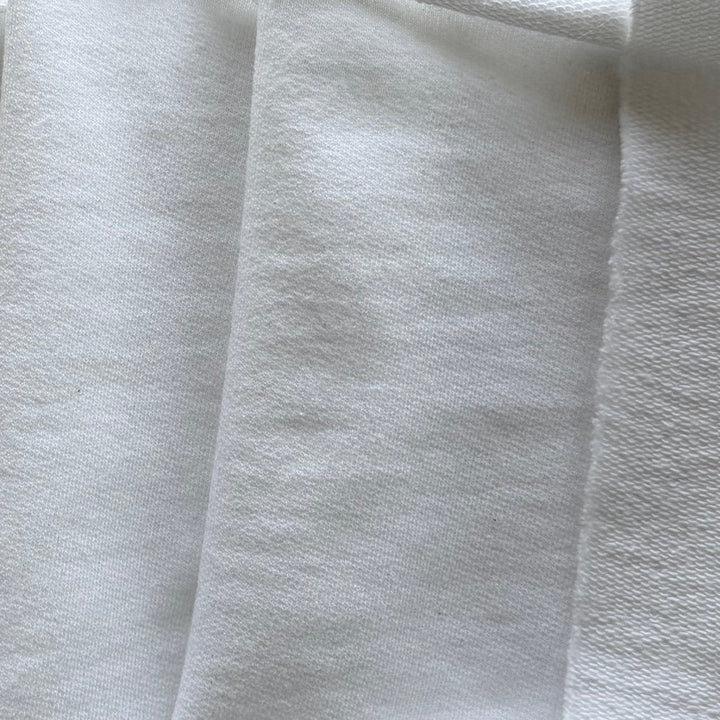 Lighter-Weight Bright White Cotton French Terry Knit (Made in Canada)