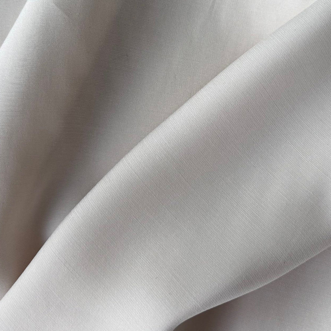 Mid-Weight Cool Oyster Sueded Rayon Viscose Blend Challis (Made in Italy)