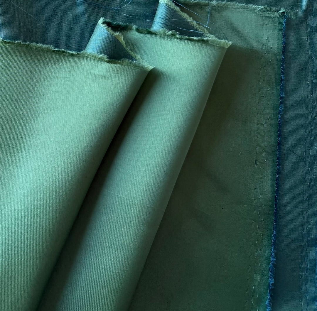 Sea Glass Cross-Woven Cupro Rayon Bemberg Twill Lining (Made in Italy)