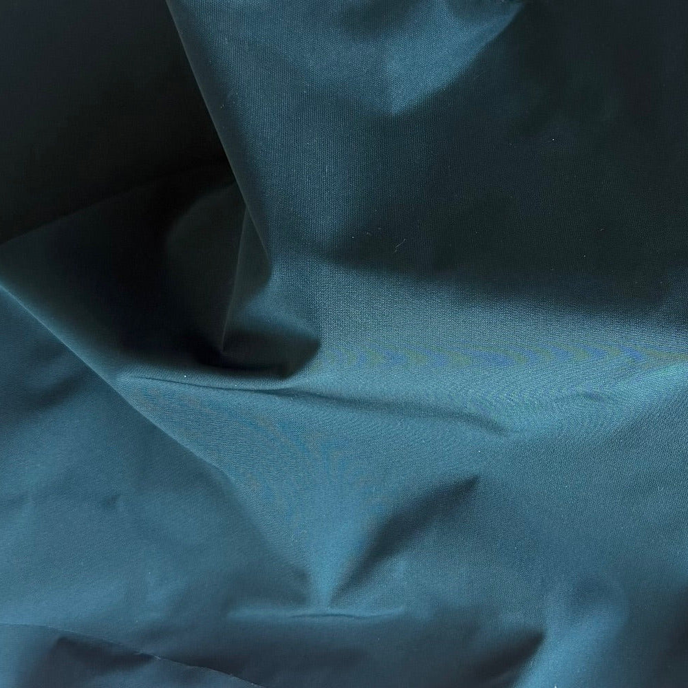 Designer Aegean Blue Crisp Polyester Taffeta (Made in Italy)