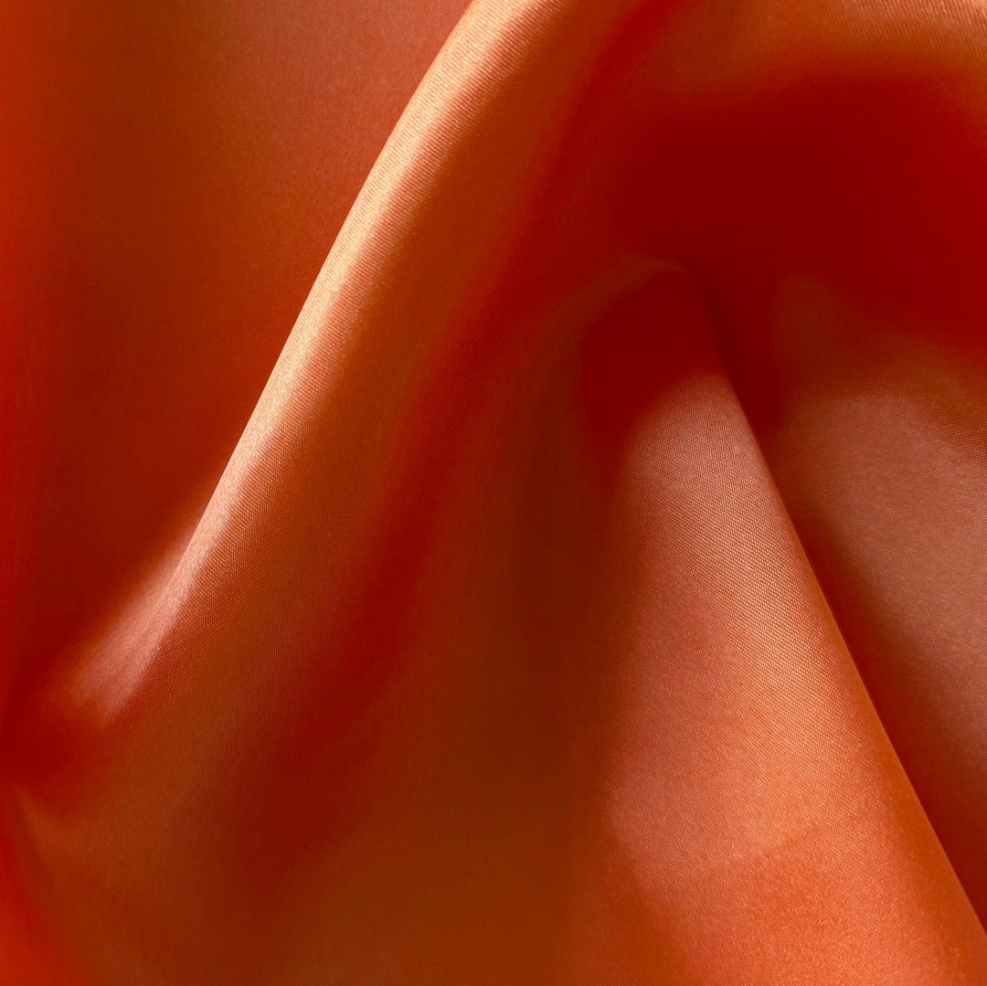Light-Weight Persimmon Polyester Satin Charmeuse
