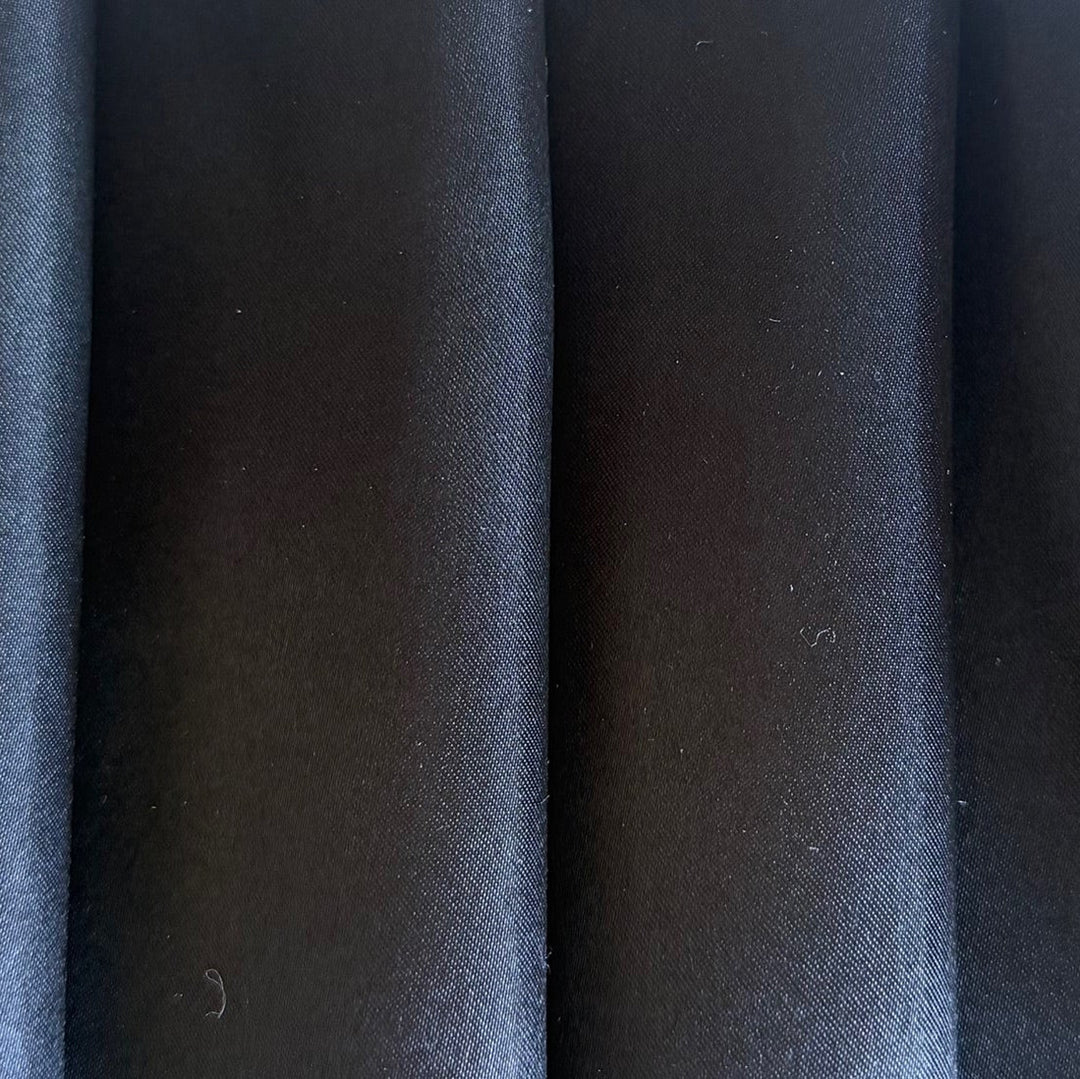 Light-Weight Black Polyester Satin Charmeuse