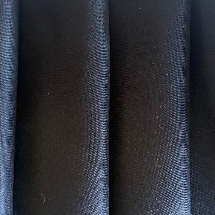 Light-Weight Black Polyester Satin Charmeuse