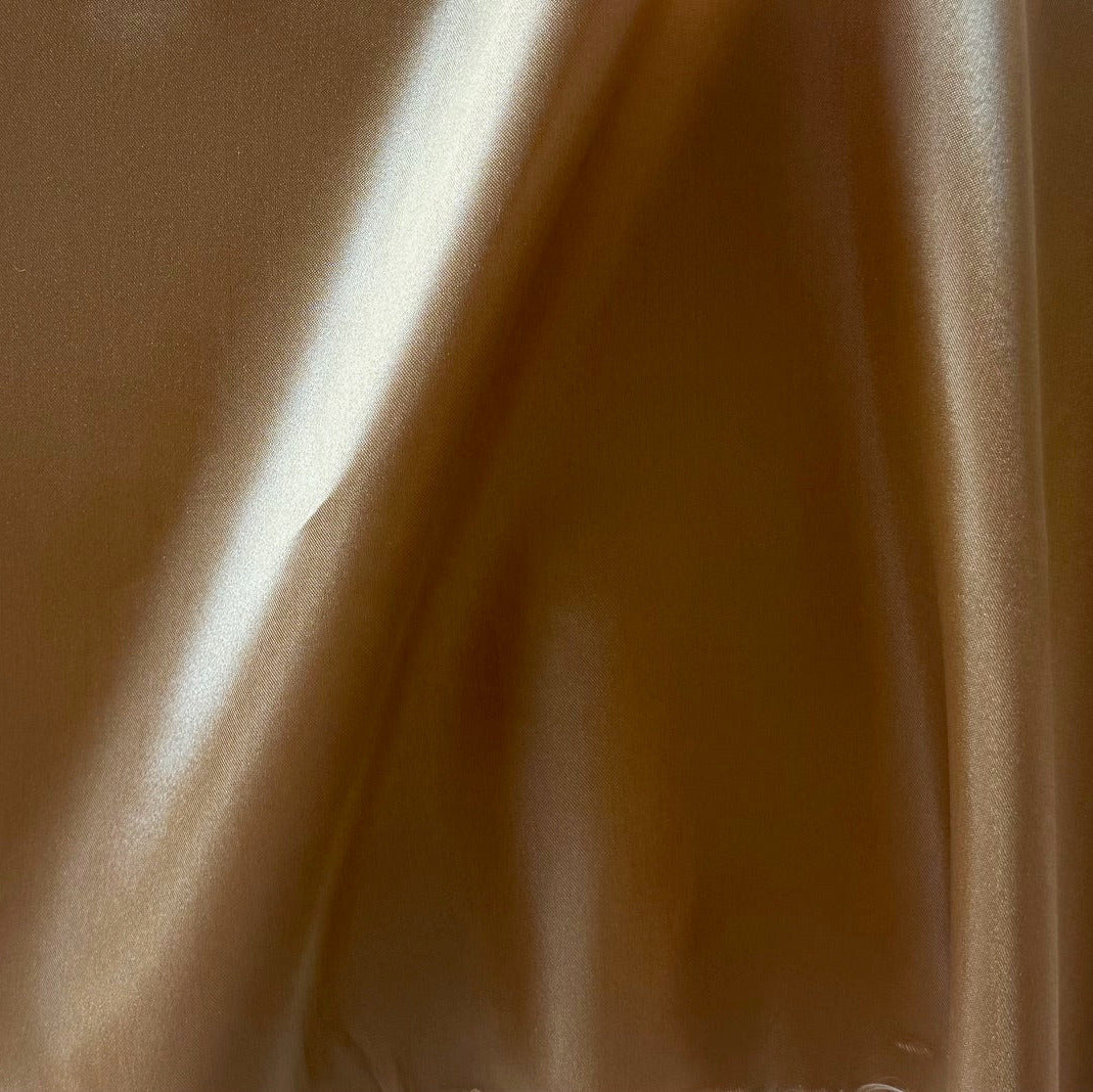 Light-Weight Old Gold Polyester Satin Charmeuse