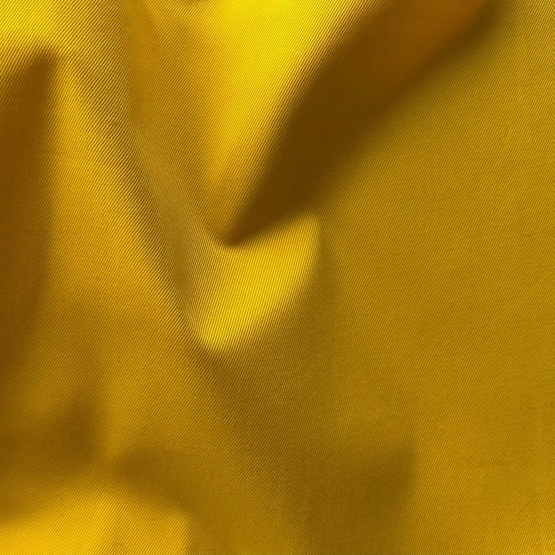 Heavy-Weight Sunshine Yellow Stretch Cotton Twill Gabardine (Made in Italy)