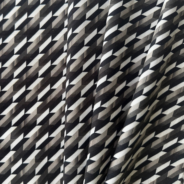 Lighter-Weight Escher-esque Arrows Stretch Cotton Lawn (Made in Italy)