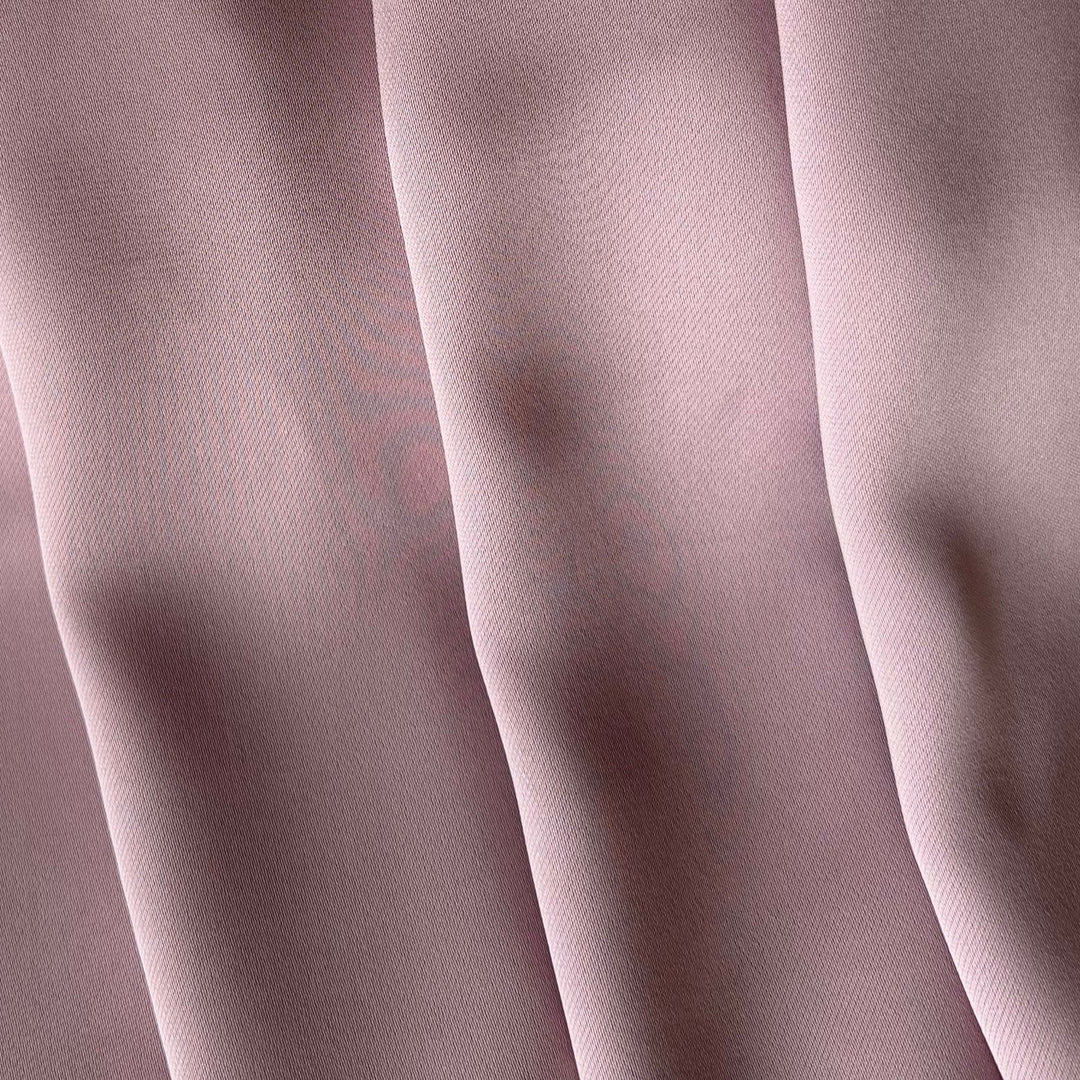 Mid-Weight Mauve Mist Double-Faced Polyester Satin (Made in Korea)
