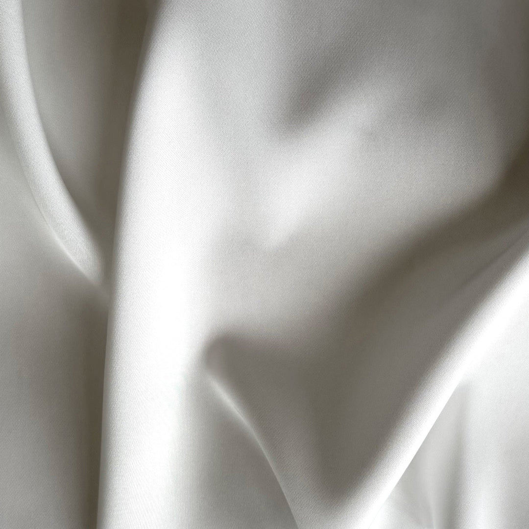 Mid-Weight Cloud White Double-Faced Polyester Satin (Made in Korea)