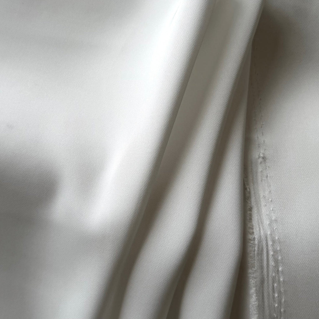 Mid-Weight Cloud White Double-Faced Polyester Satin (Made in Korea)