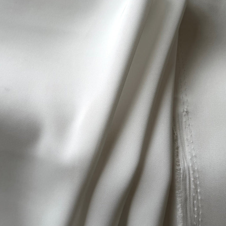 Mid-Weight Cloud White Double-Faced Polyester Satin (Made in Korea)