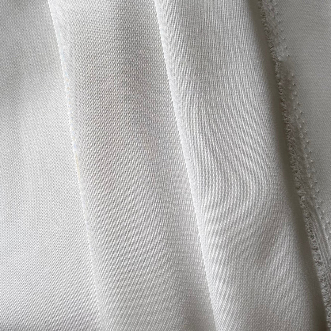 Mid-Weight Winter White Double-Faced Polyester Satin (Made in Korea)