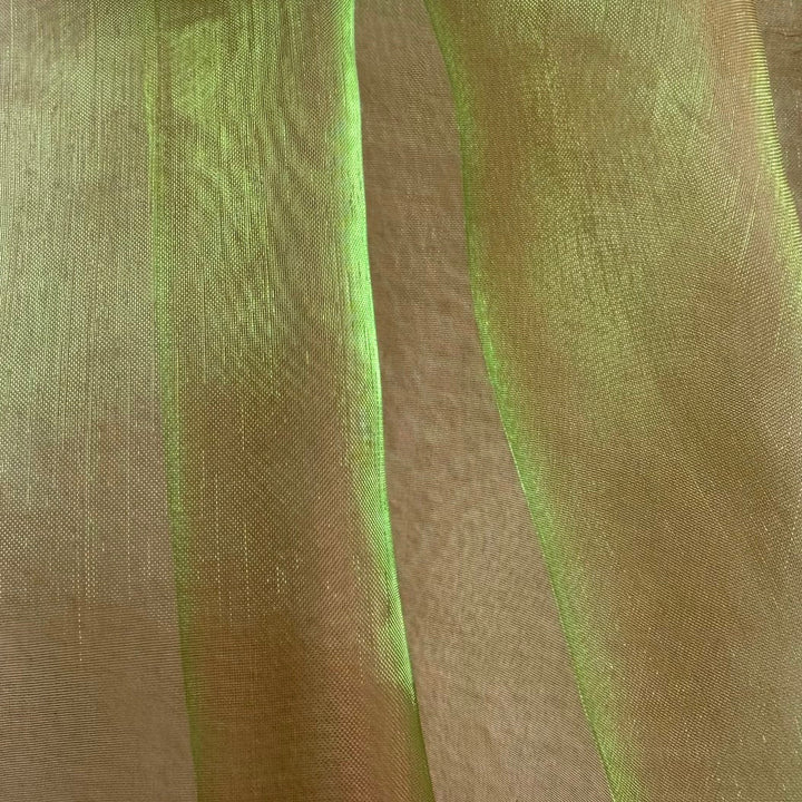 Sheer Iridescent Lime & Cherry Crisp Polyester Organza