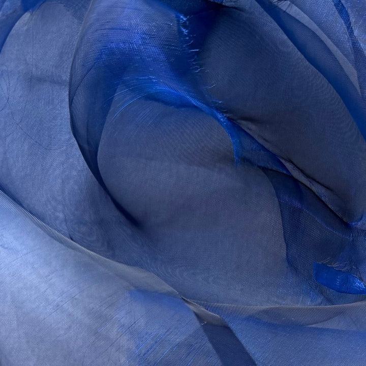 Sheer Iridescent Sapphire & Black Crisp Polyester Organza