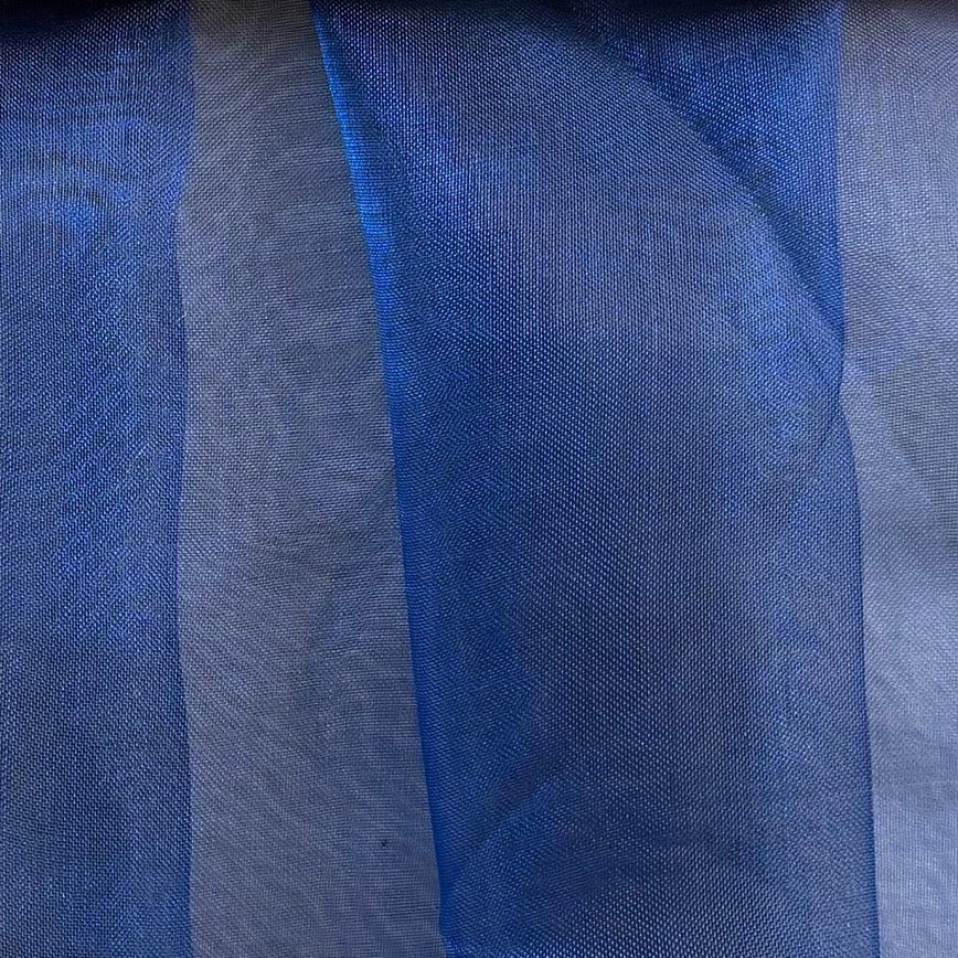 Sheer Iridescent Sapphire & Black Crisp Polyester Organza
