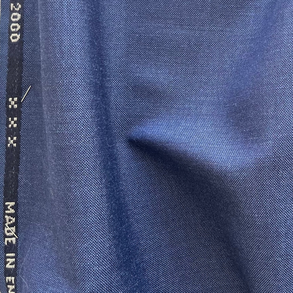 Vintage Dormeuil Ocean Blue Selvedged Tonik Wool & Mohair Suiting