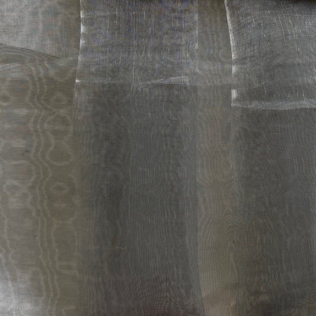 Sheer Iridescent Smoke & Silver Crisp Polyester Organza