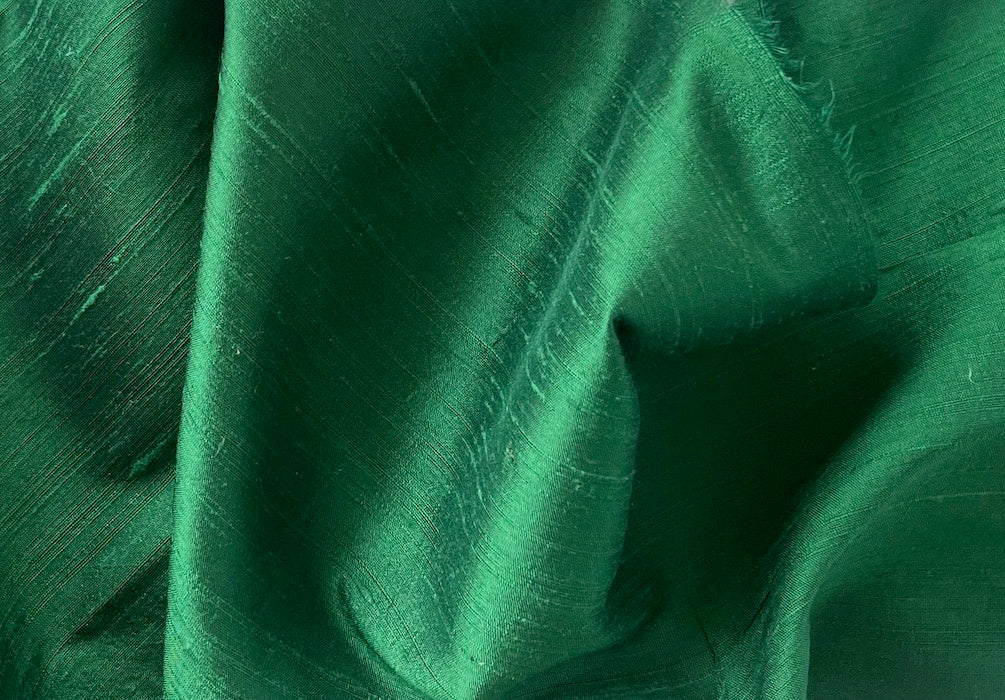 Jeweled Emerald Silk Dupioni (Made in India)
