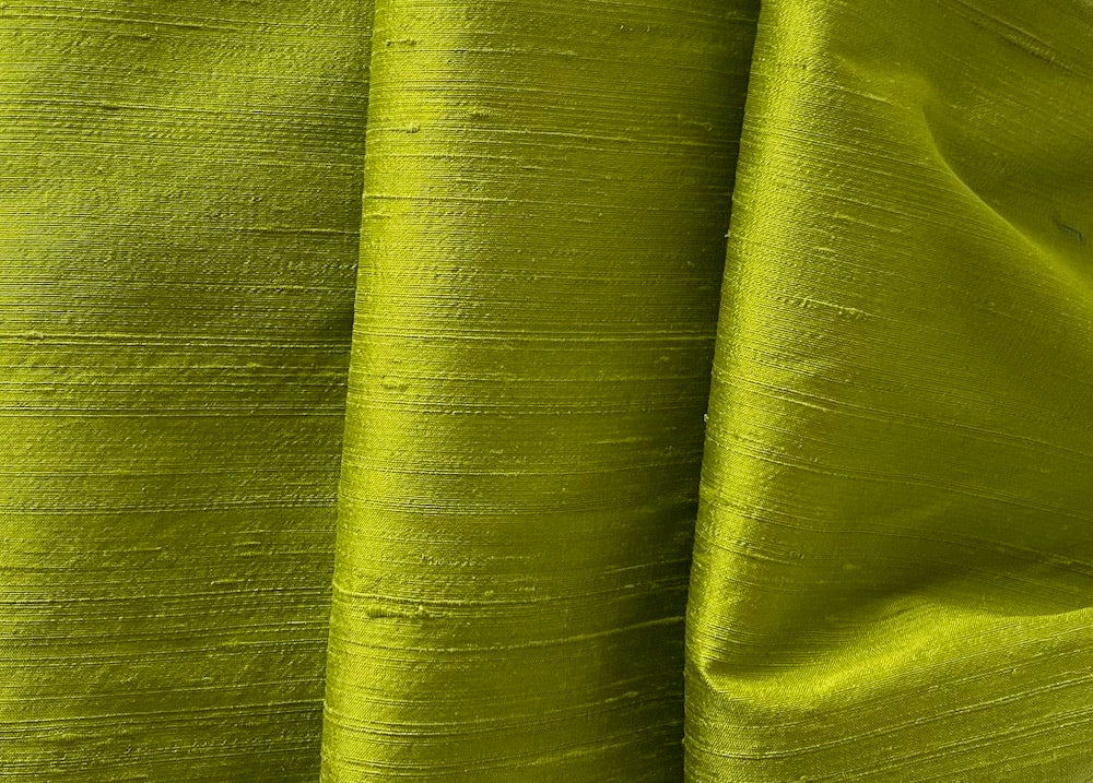 Acid Chartreuse Silk Dupioni (Made in India)