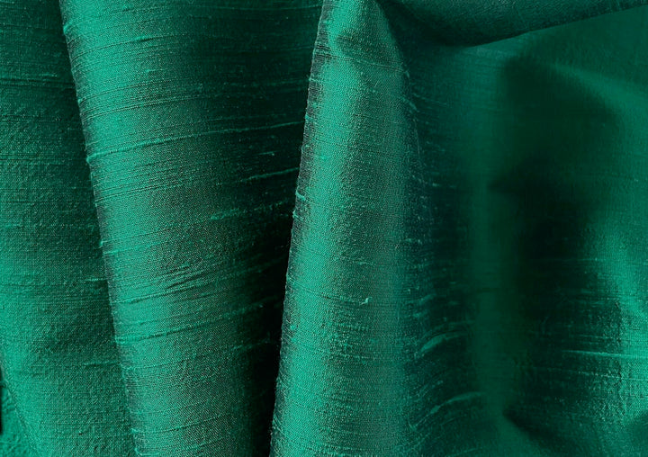 Sea Pine Green Silk Dupioni (Made in India)