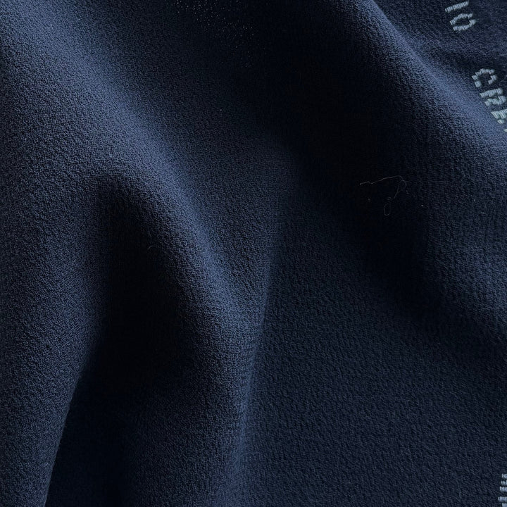 High-End Deep Midnight Navy Selvedged Wool Double-Crepe (Made in Italy)