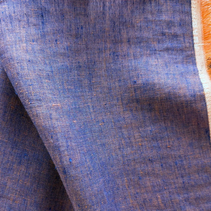 Mid-Weight Violet & Tangerine Cross-Woven Linen (Made in Italy)