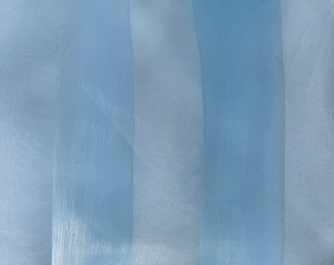 Sheer Iridescent Pale Sky Blue Crisp Polyester Organza