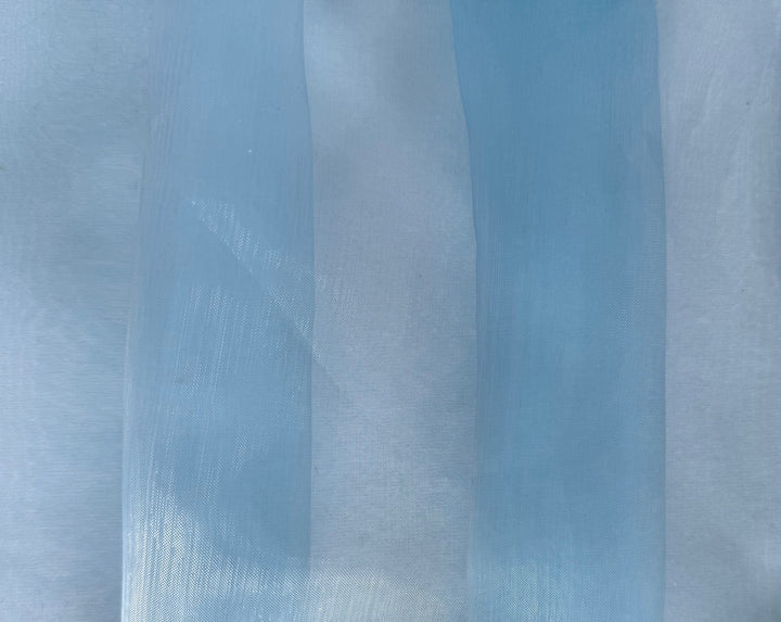 Sheer Iridescent Pale Sky Blue Crisp Polyester Organza
