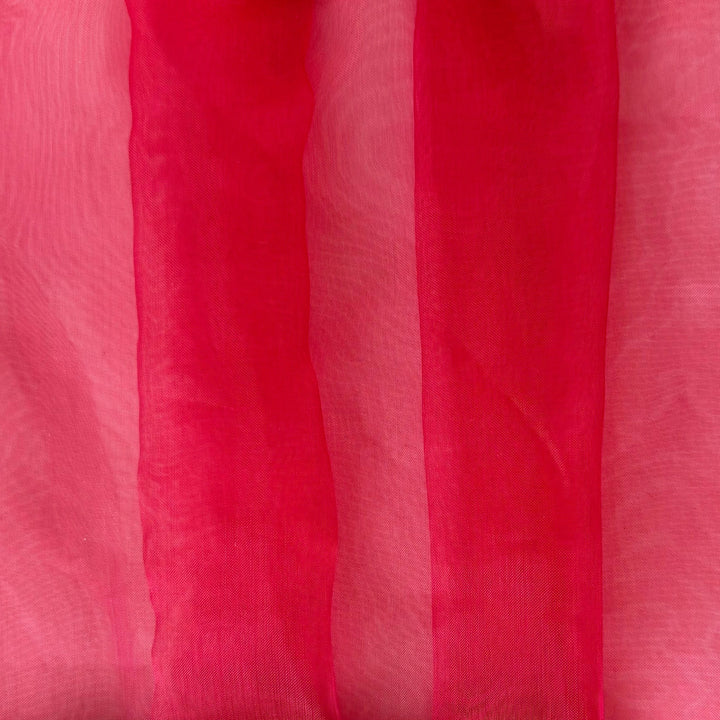 Sheer Iridescent Passionate Coral Crisp Polyester Organza