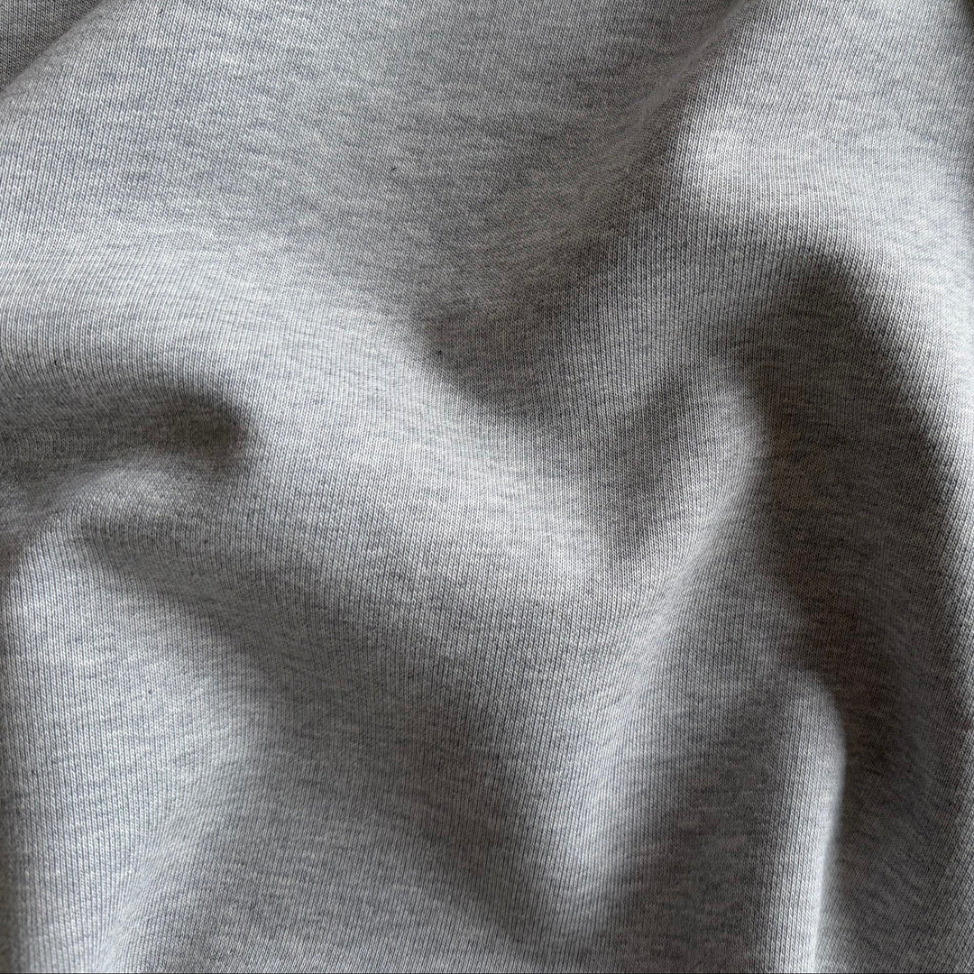 Mid to Heavy-Weight Fog Grey Cotton Knit Fleece (Made in Italy)