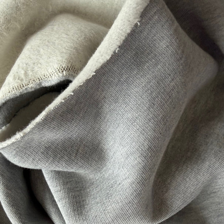 Mid to Heavy-Weight Fog Grey Cotton Knit Fleece (Made in Italy)