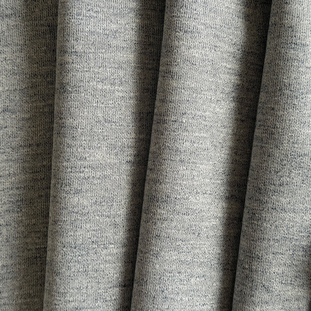 Mid-Weight Heathered Gainsboro Grey Cotton Sweatshirt Knit Fleece (Made in Italy)