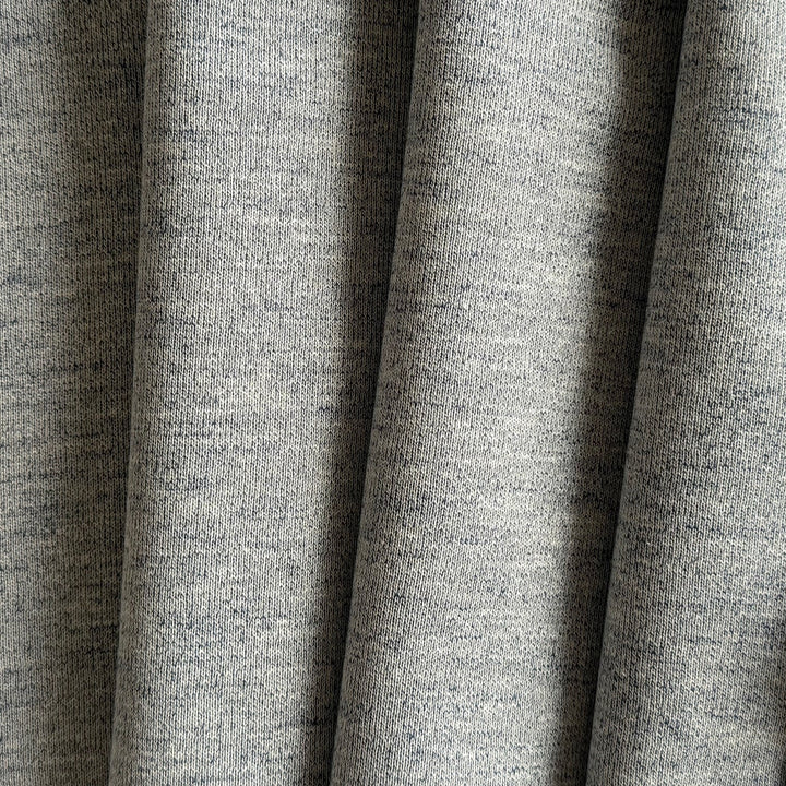 Mid-Weight Heathered Gainsboro Grey Cotton Sweatshirt Knit Fleece (Made in Italy)