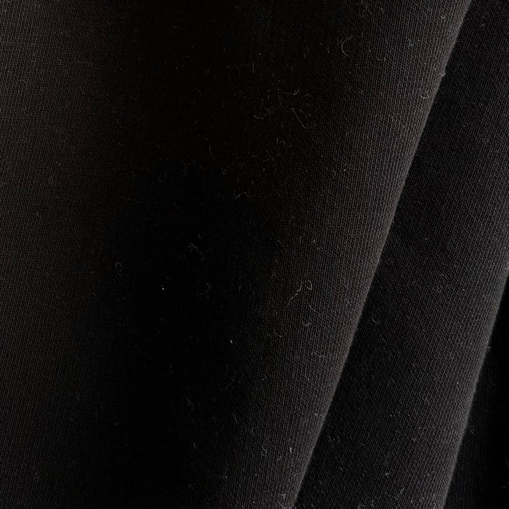 Heavy-Weight Handsome Black Cotton Blend Sweatshirt Knit Fleece (Made in Italy)