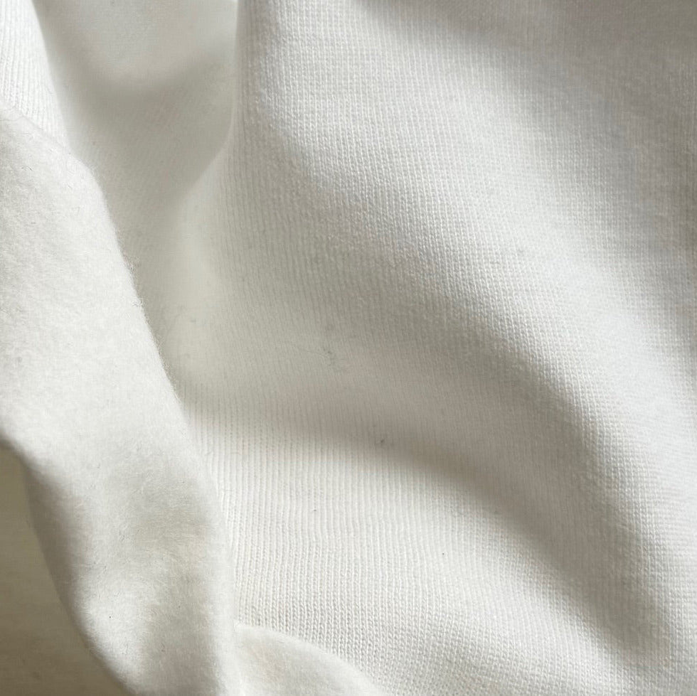 Mid-Weight Winter White Cotton Knit Fleece (Made in Italy)