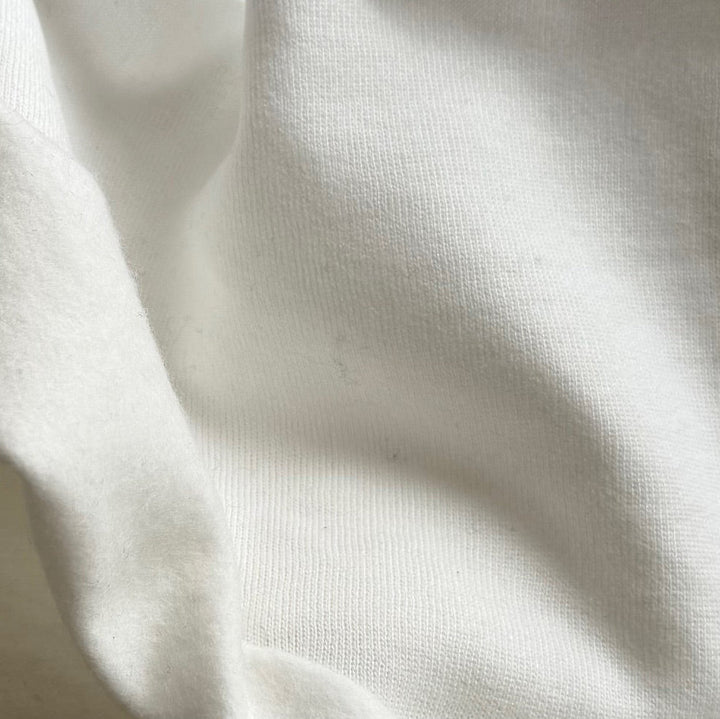 Mid-Weight Winter White Cotton Knit Fleece (Made in Italy)