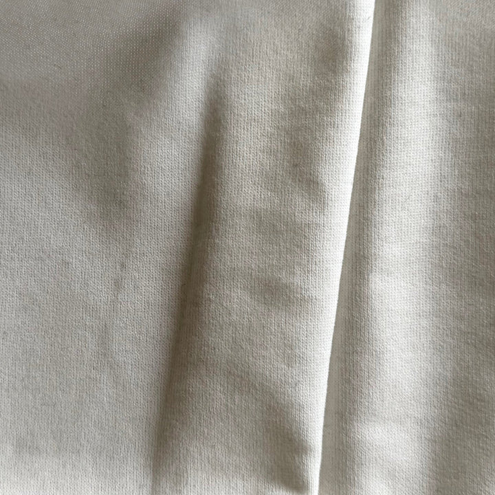Mid-Weight Winter White Cotton Knit Fleece (Made in Italy)