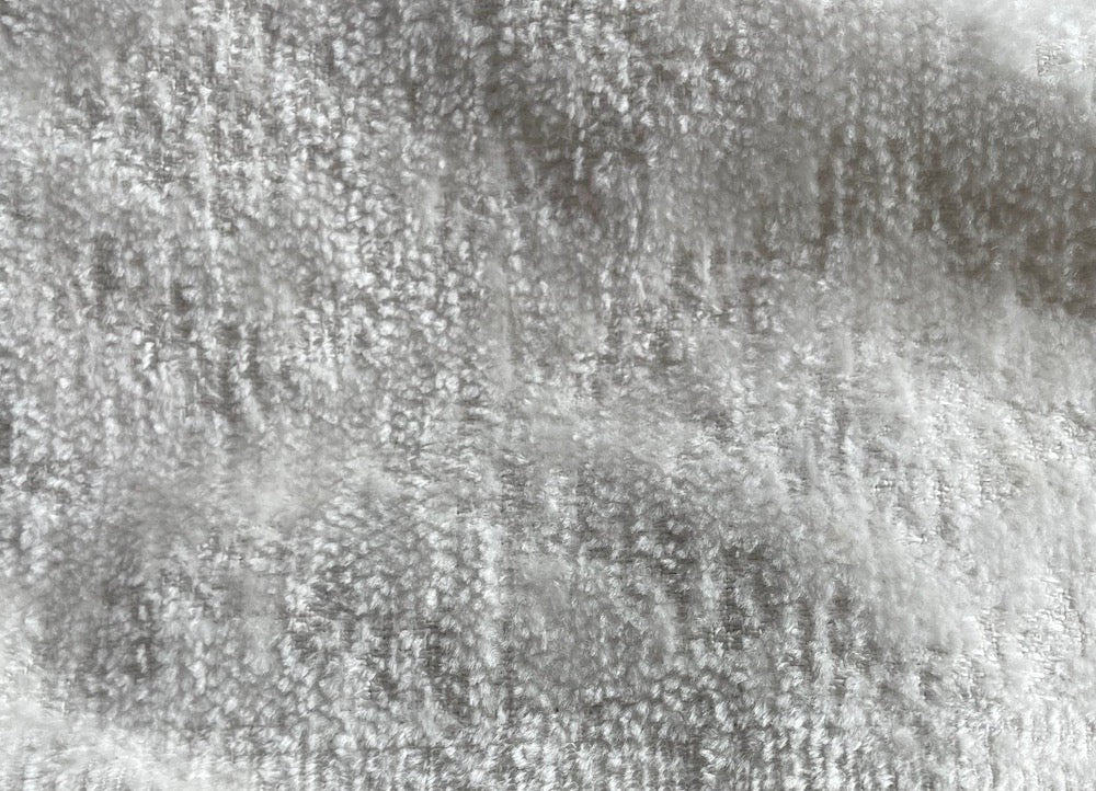 Luxurious Plush Cloud White Textured Polyester (Made in India)