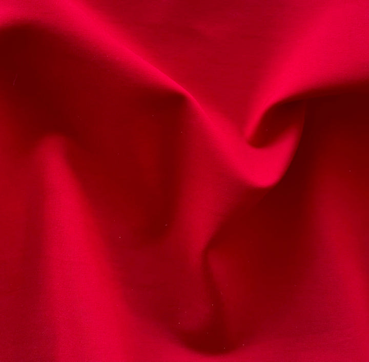Mid-Weight Cardinal Red Rayon Viscose Blend Ponte Double-Knit