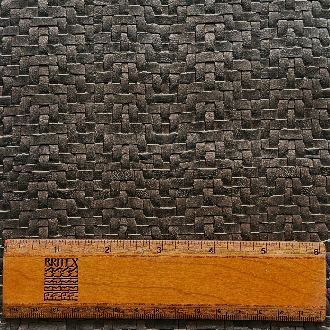 Walnut Brown Wicker Park Vinyl With Polyurethane Backing (Made in USA)