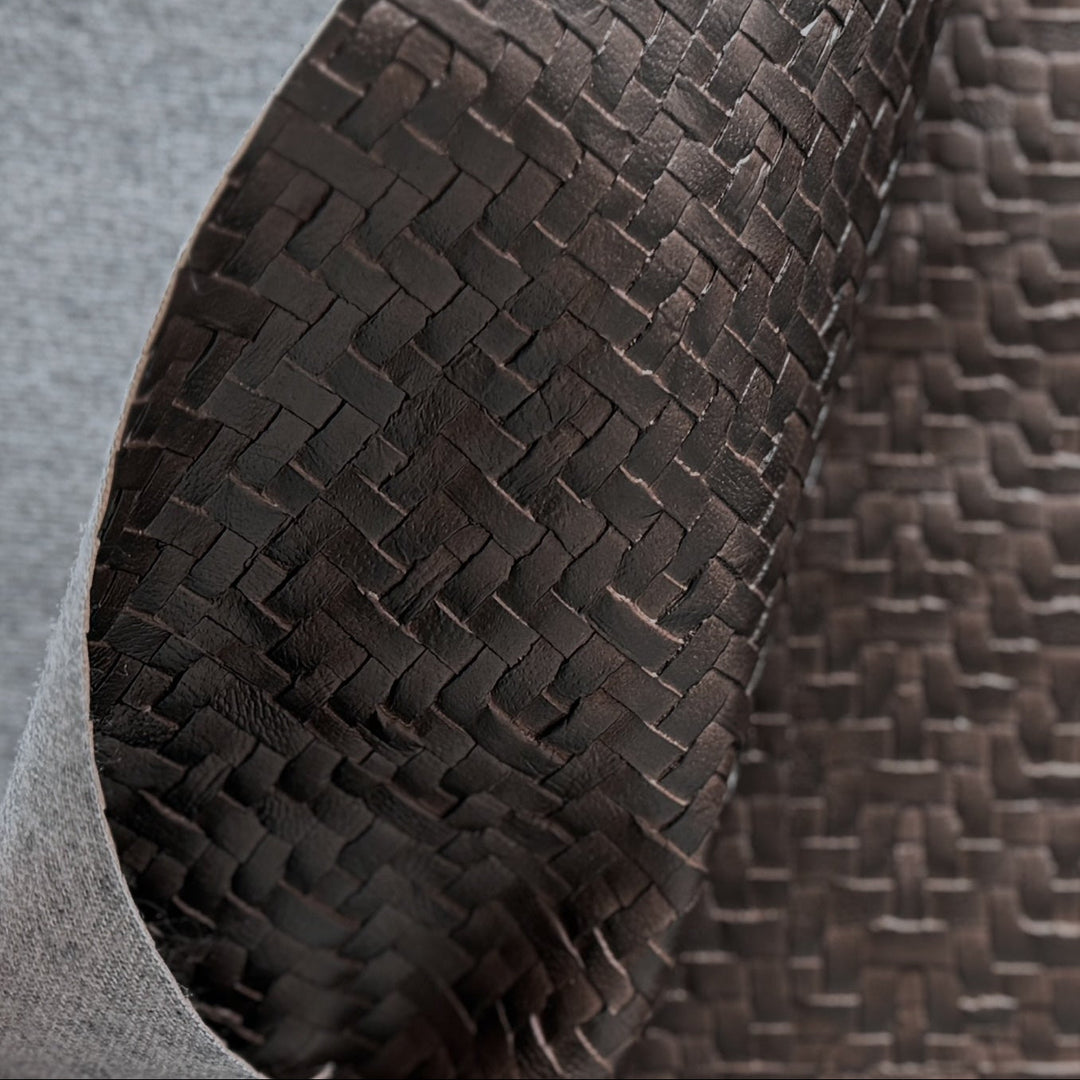 Walnut Brown Wicker Park Vinyl With Polyurethane Backing (Made in USA)