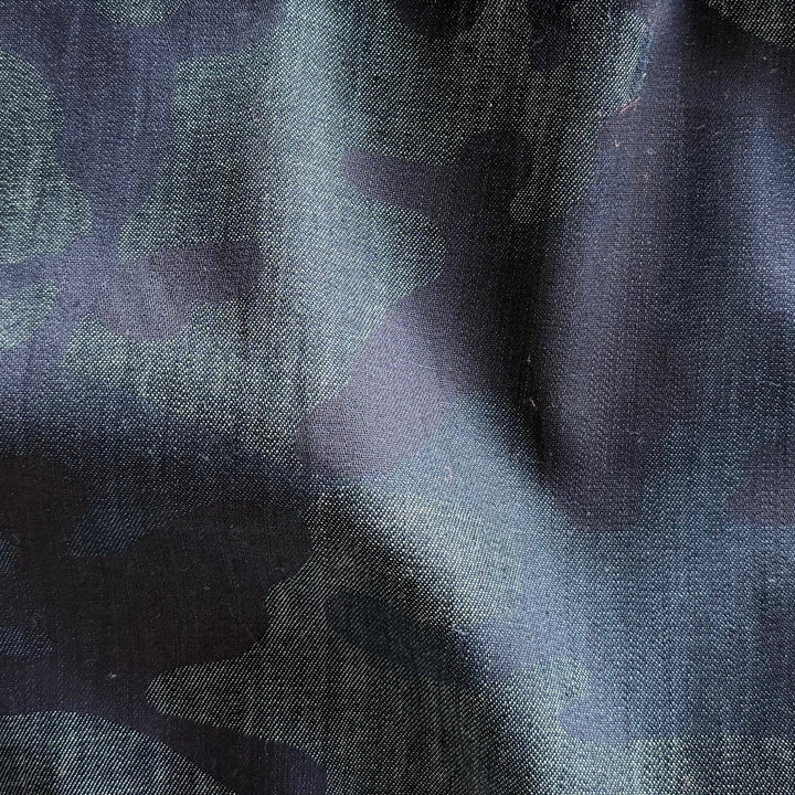 10 oz Indigo & Black Urban Camo Cotton Denim Twill (Made in Italy)