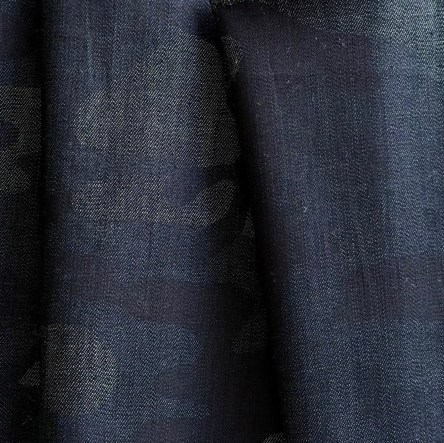 10 oz Indigo & Black Urban Camo Cotton Denim Twill (Made in Italy)