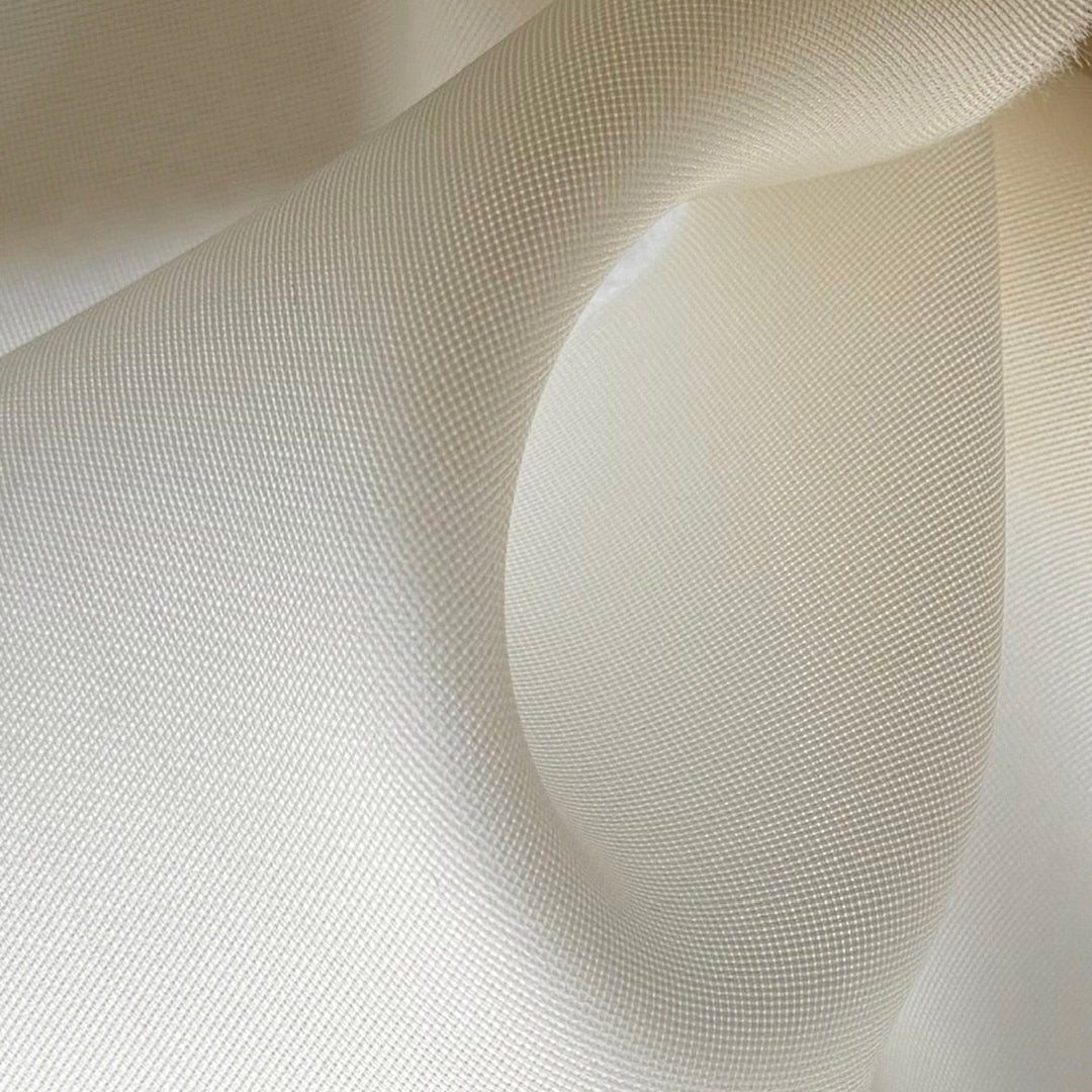 Semi-Sheer Lush Ivory Silk Gazaar (Made in Italy)