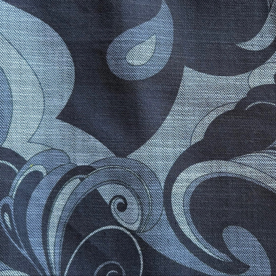 Pucci-esque Swirls Stretch Cotton Blend Denim Twill (Made in Italy)